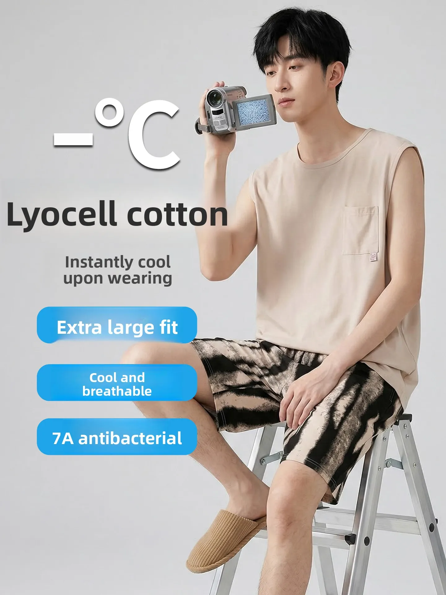 plus-size-summer-cool-feeling-men's-sleepwear-vest-short-pants-casual-home-clothes-set-breathable-lightweight-cotton-blend