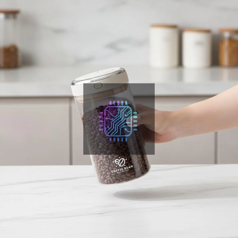 Vacuum Sealed Coffee Bean Storage Jar with Date Tracker & Waking Bean Valve Durable Airtight Canister for Home Coffee Bar Use