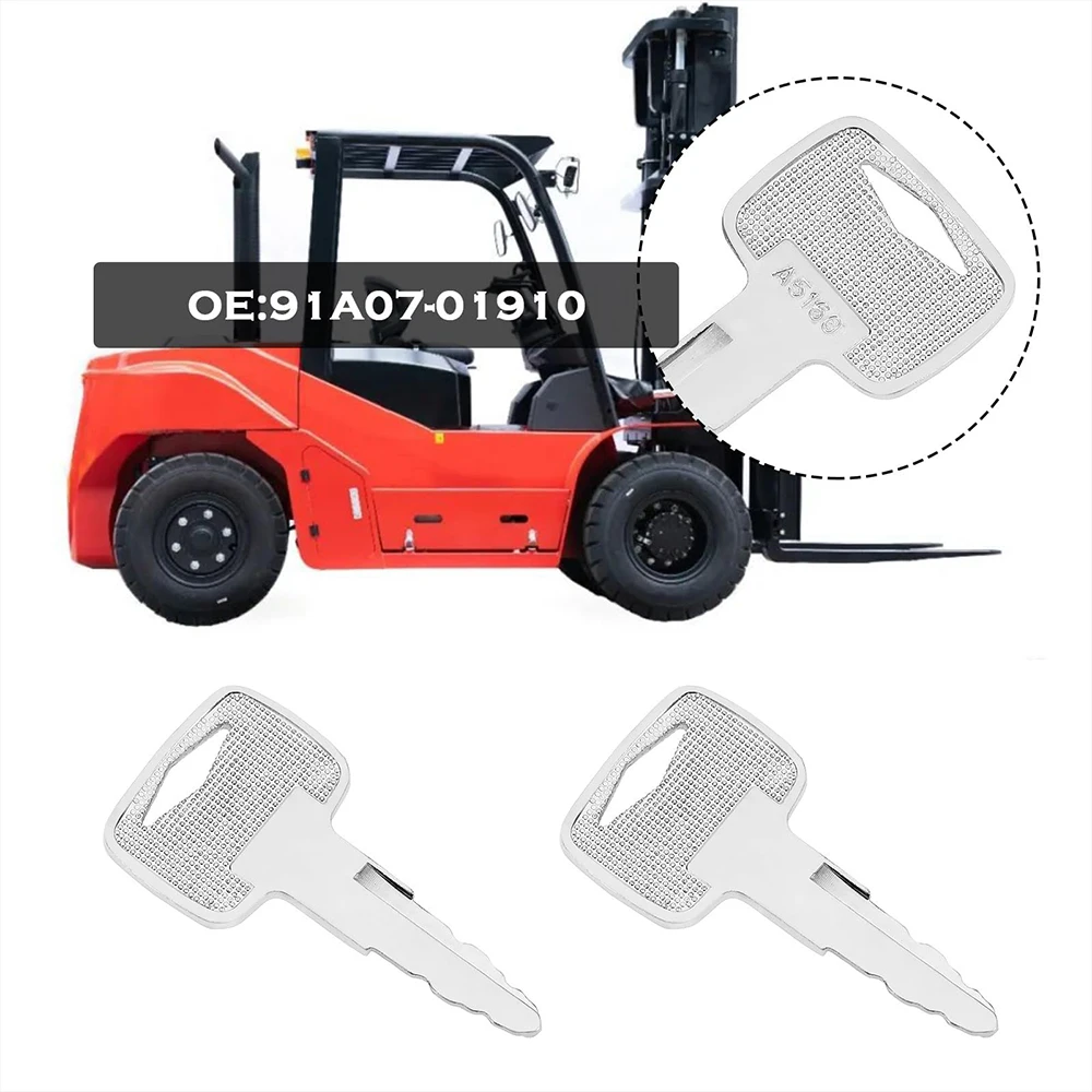 A5160 Forklift Ignition Key 91A07-01910 Truck Ignition Starter Key For Compatible with Mitsubishi Caterpillar Forklift