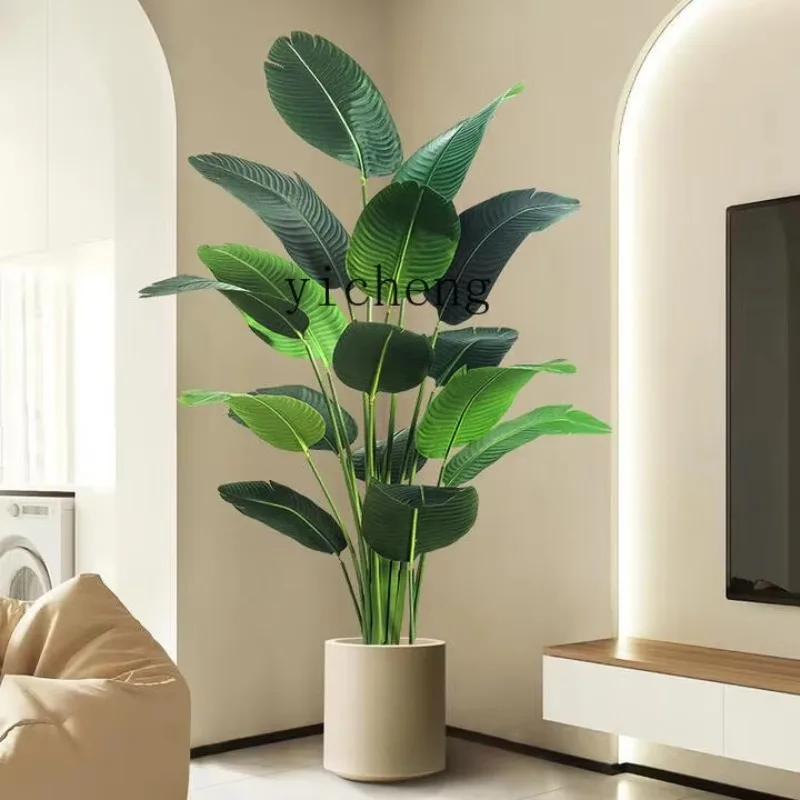 

FZ Floor Ornament Next to Fake Plant Traveler Banana Bird of Paradise Artificial Green Plant
