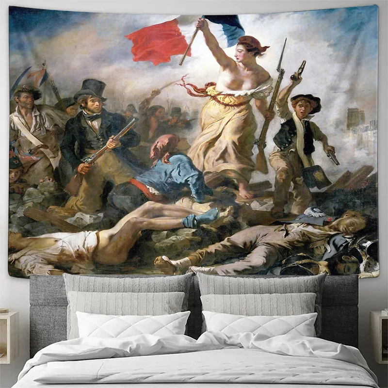 الثورة الفرنسية نسيج جدار ديكور فني للمنزل اللوحة التاريخية خمر رمي بطانية غرفة النوم الجمالية الجدار الشنق هدية