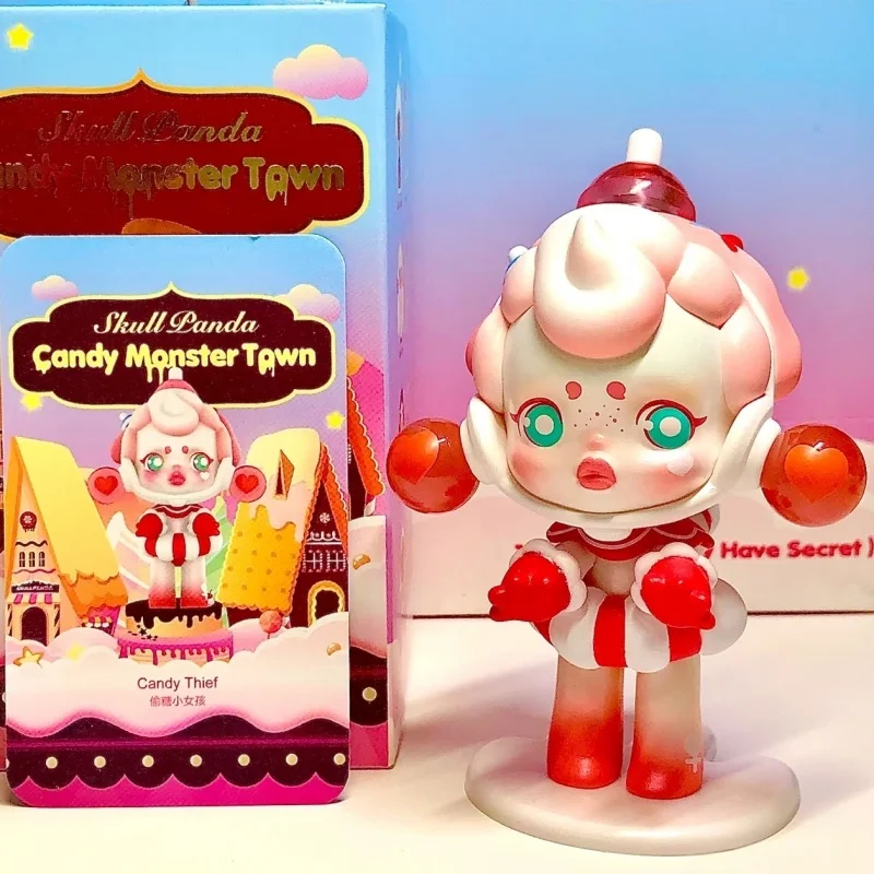 Original Best Selling Popmart Skullpanda Candy Monster Town Series Blind Box Cute Trendy Car Desktop Blind Box Decoration Gift