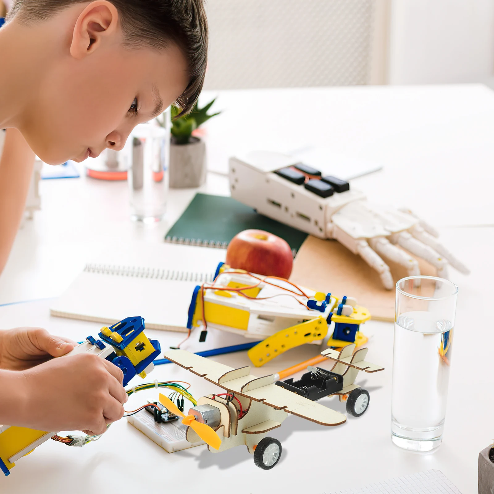 

DIY Electric Wood Airplane Model Science Toy Puzzle Kit Project Experiment Educational Fun Games