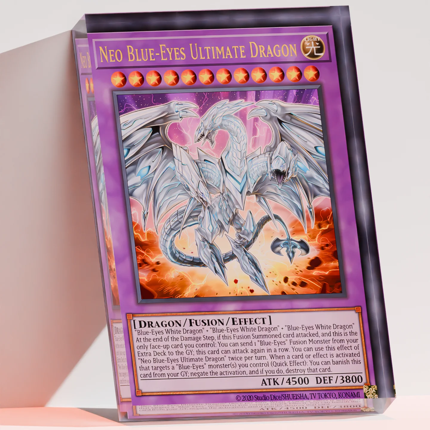 Yu-Gi-Oh YGO Neo Blue-Eyes Ultimate Dragon Clear Acrylic Block Anime Goods Desktop Ornament Anime Desk Decor Gift