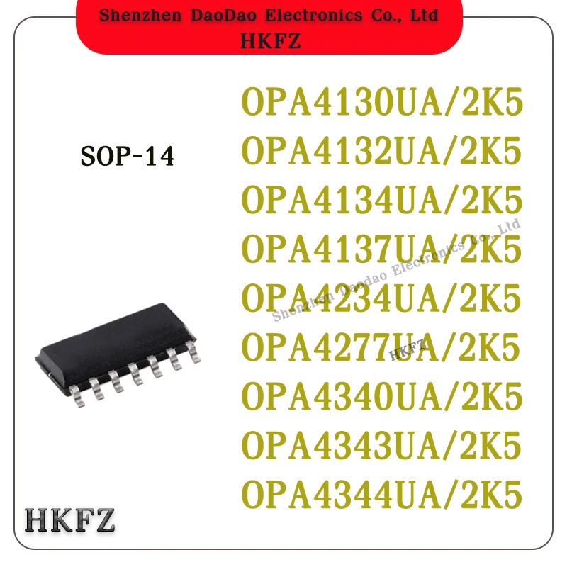 

5Pcs OPA4130UA/2K5 OPA4132UA OPA4134UA OPA4137UA OPA4234UA OPA4277UA OPA4340UA OPA4343UA OPA4344UA 2K5 SOP-14 chip IC new