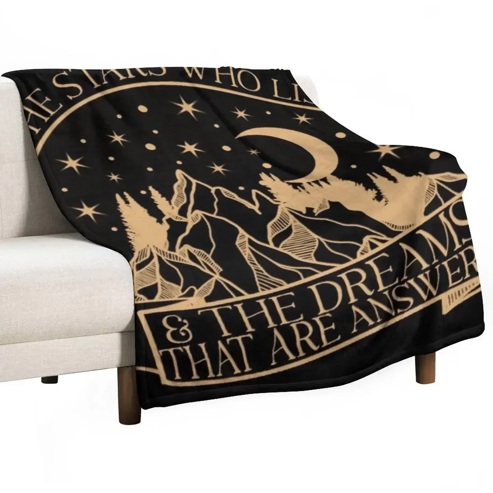 To the stars who listen and the dreams that are answered, Rhysand quote Throw Blanket Summer Beddings Plush Blankets