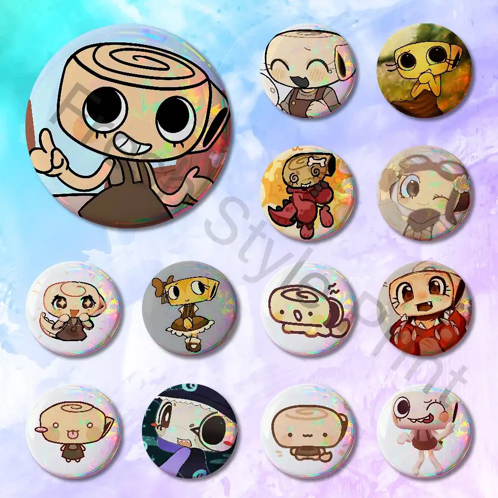 Cute Funny S-Shelly W-World 32mm 58mm 75mm 44mm 25mm Anime Badges Brooches DIY Pins Decorations Birthday Gifts