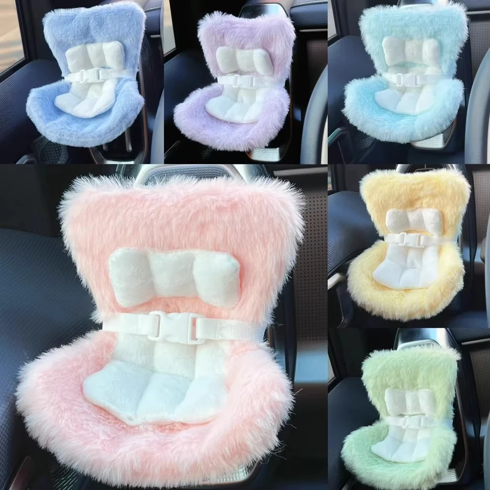 

Labubu Doll Safety Seat Kawaii Labubu Doll Accessories Seat Ornament Cute Car Air Outlet Decoration Plush Chair Birthday Gift