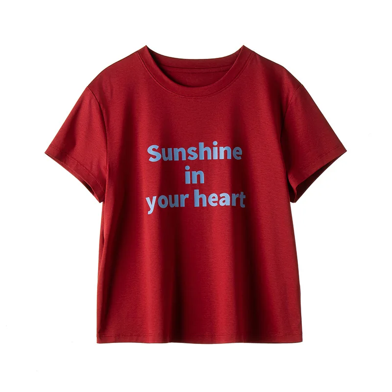 MadBlack-Silk Blended Elegant T-Shirt, O Neck Short Sleeve, Women Versatile Simplicity Loose Cool Top, 2026 Summer New T66315CC