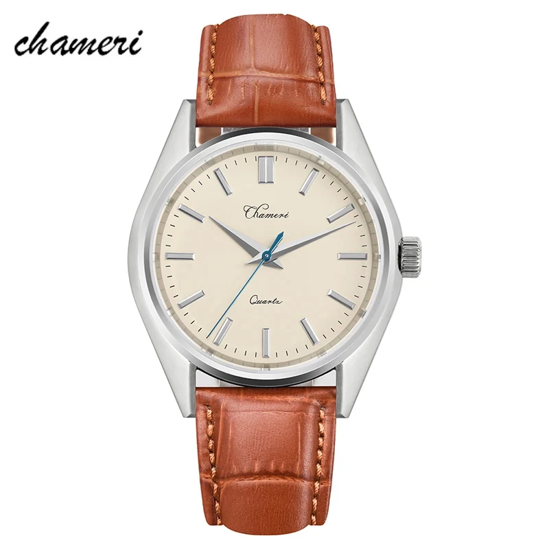 

Chameri GS02 40mm VH31 Quartz Watch Fashion Luxury Stainless Steel Sapphire Casual Classic Men Wristwatch 50m Waterproof Watch