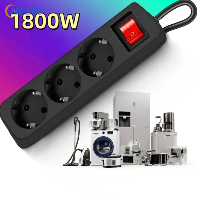 Power Strip Flat - 1개의 연장 케이블이 있는 조명 스위치