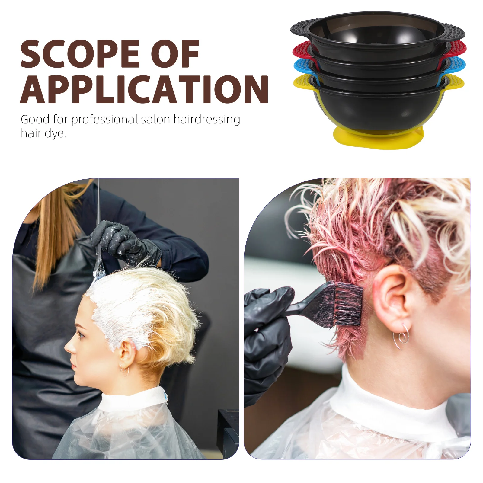 

1pc Hair Dye Bowl Hard Plastic Washable Reusable Diy Coloring Tool For Salon Oil Treatment Tinting Dyeing Scale Bowl
