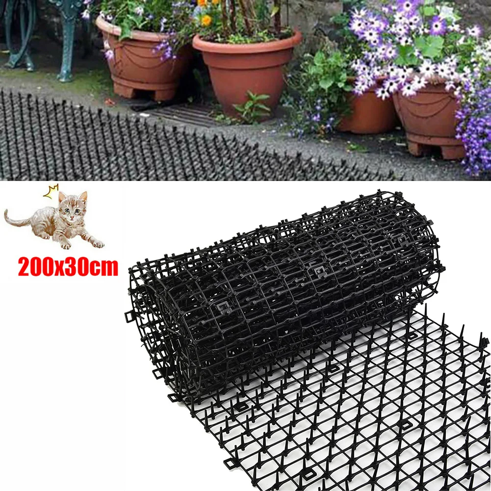 

Anti Cat Mat Pest Dog Cat Scat Mat Fence With Spikes Animal Deterrent Plastic Spike Tool For Yard Vegetable Field 200x30cm