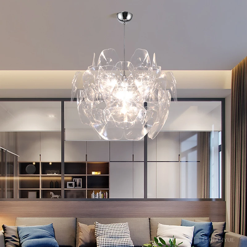 Nordic Creative Lighting Simple Living Room Lamp Dining Room Bedroom LED Pendant Light Designer Export Light Luxury Chandelier