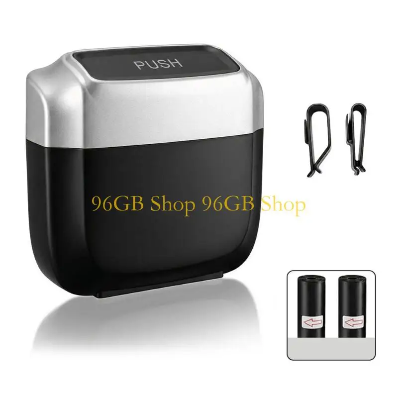 96GB Trash Holder With Replacement Bags For Snack Wrappers Tissues And Small Debris