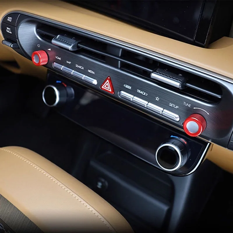 مقبض تكييف الهواء المركزي حلقة زخرفية حلقة تعديل الصوت لشركة Hyundai Palisade LX3 2025 2026 #5