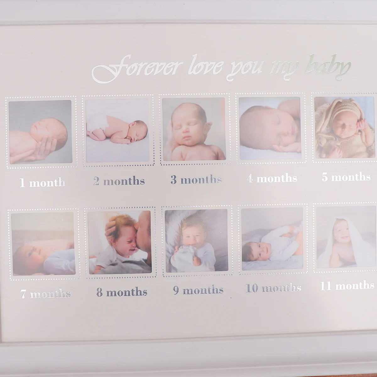 

Growth Record Handprint Footprint Keepsake Durable For Newborn Infant 12 Months White Creative Display Holder Photo Frame