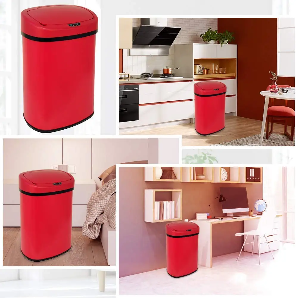 

Automatic Kitchen Trash Can with Lid, Touchless Garbage Can, Stainless-Steel Trash Cans Electronic Motion Sensor