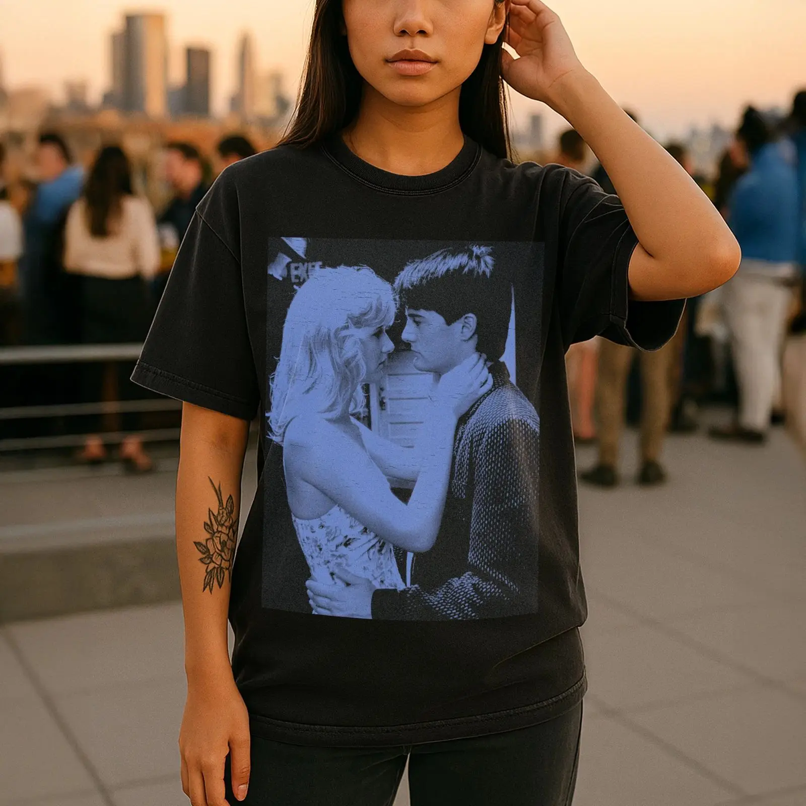 Vintage Washed Y2k T Shirt Blue Velvet David Lynch Tee Dennis Hopper 1986 Horror Movie Twin Peaks Casual Loose Streetwear Unisex