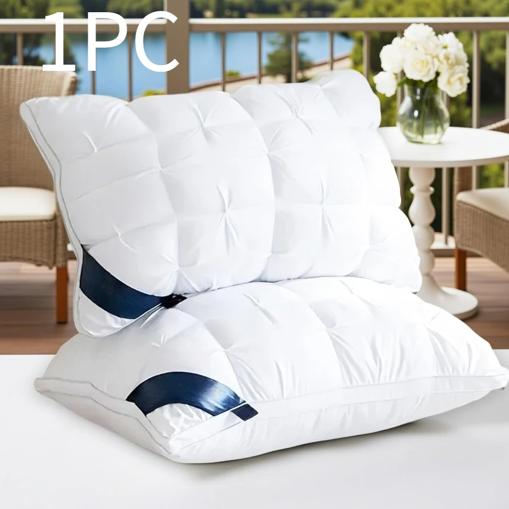 Luxury Soft Hotel Quality Gusseted Pillow for Side, Back, and Stomach Sleepers, Relieves Neck, Head, and Shoulder Discomfort
