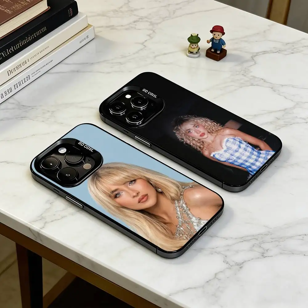 

S-Sabrina Carpenter Fashion Phone Case For iPhone 17,16,15,14,13,12,11 Plus,Pro Max,XS,Colorful Silver Phone case Funda Cover
