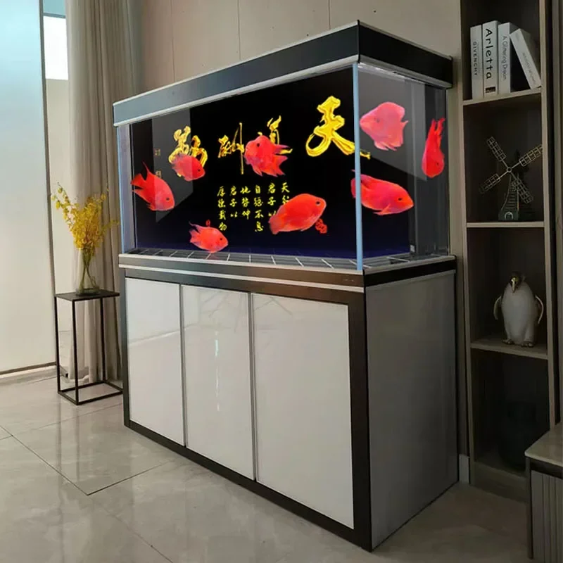 

Dragon Fish Tank Bottom Filter Strip Cabinet Change Water Living Room Home Subareas Screens Super White Glass