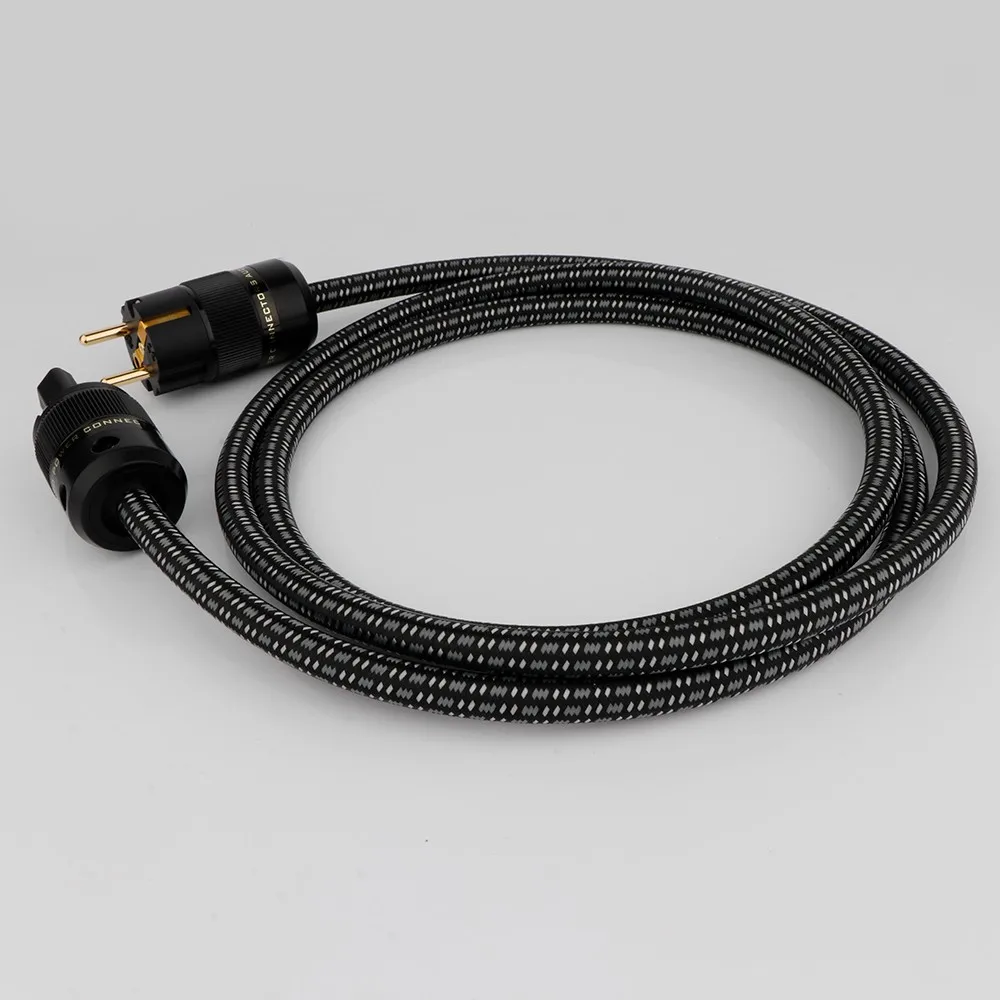 Preffair 13AWG OFC Kupfer Weiche Schuko Netzkabel Kabel HIFI EU Stecker AC Verlängerung Kabel Audiophile Für CD Rohr Verstärker
