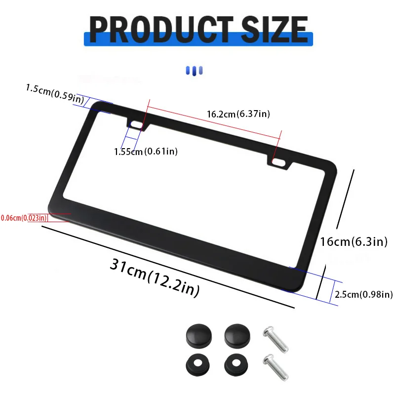 إطار لوحة ترخيص من سبيكة عالمية، دعامة كربون سوداء، ملحقات السيارات الأمريكية، غطاء علامة لوحة أرقام الألياف للخلف الأمامي