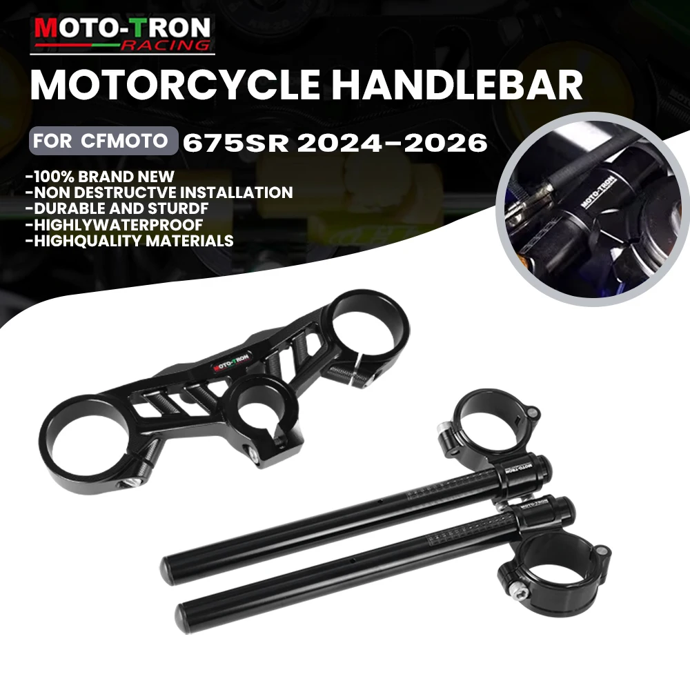 MOTO-TRON Motorcycle CNC  Handlebar Clip On Ons Fork Handle bars Clip ons  For CF MOTO 675SR 2024 2025 2026