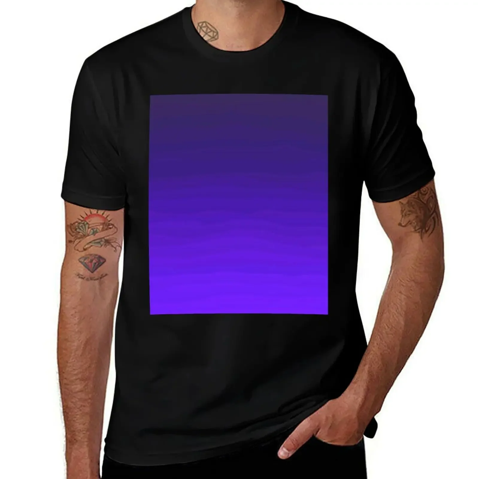 Rich Bright Purple Indigo Blue Ombre Gradient T-Shirt kawaii clothes funny shirt cotton anime t shirts man clothes mens fashion