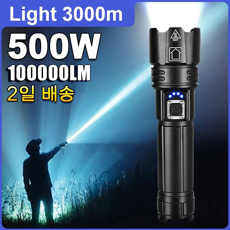 Most Powerful LED Flashlight Rechargeable Torch Lighting 1500M Tactical Lantern Ultra Bright Flashlight With Usb Rechargable