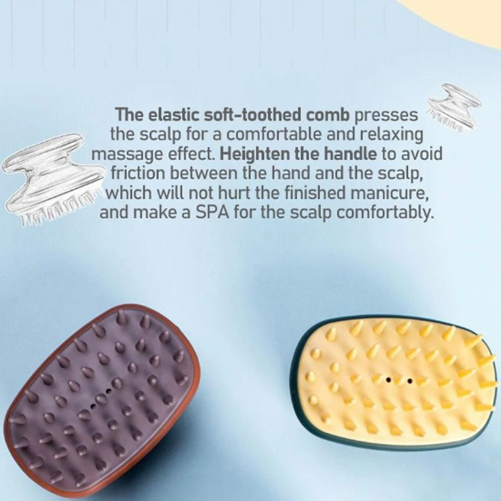 

New Comb Head Silicone Hair Washing Brush Easy To Clean High Quality Massage Brush Scalp Scratcher Shampoo Brush