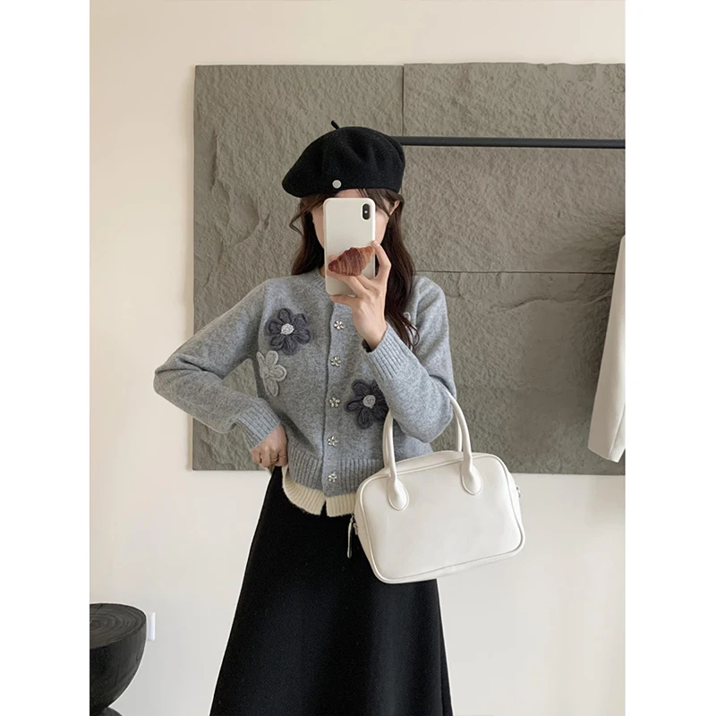 

Женский зимний кардиган с открытым передом, в стиле E-Girl, туника с рукавами-лепестками, спущенными плечами, в стиле Fairycore, плюшевый, с поясом