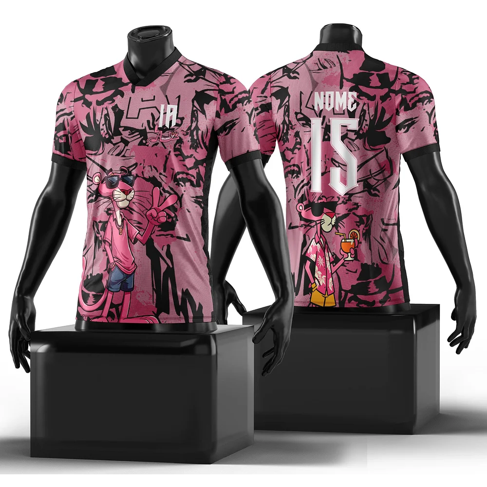 2024Summer New T-Shirt Pink Panthers #10 Summer Football Special Commemorative Edition Jersey Design Children's Unisex Size Tops