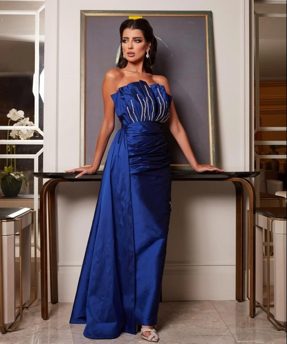 

Customized Sizes Available Sequined Ruched A-line Strapless Long Dresses Prom Dresses Intricate Matching Exquisite Modern Style