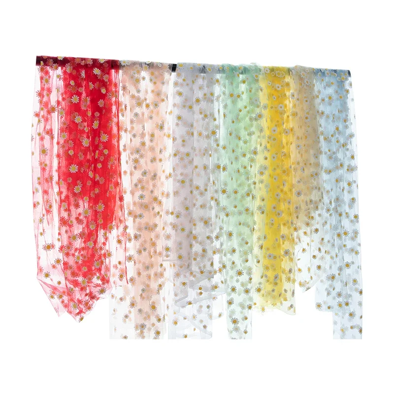 شبكة نسيج الدانتيل الصغيرة ديزي الوردي خلفية القماش تنورة قصيرة الأكمام طويلة الأكمام حقيبة عقال Diy بها بنفسك خياطة الموضة بالجملة لينة #5