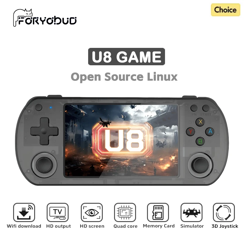 U8 retro video game console Linux system IPS screen 4.0-inch handheld portable pocket video game player 64GB boy's game PSP GBA