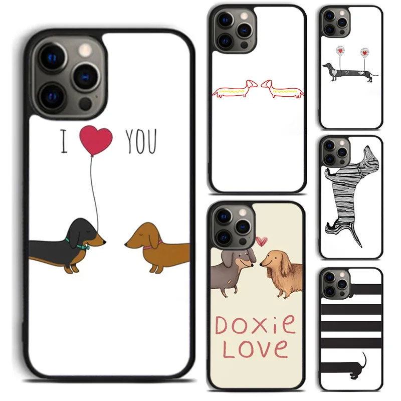 Dachshund Sausage Dog Lover heartbeat phone Case For iPhone 16 15 14 Plus X XR XS apple 16 11 12 13 mini Pro Max coque