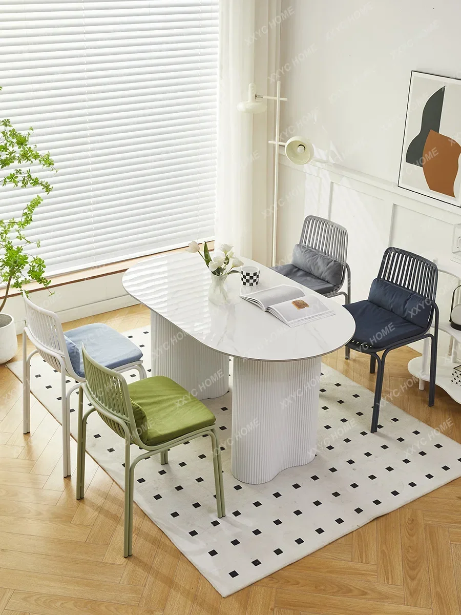 Home Simple Modern Thickened Plastic Backrest Stool Cafe Milk Tea Shop Outdoor Leisure Negotiation Chair