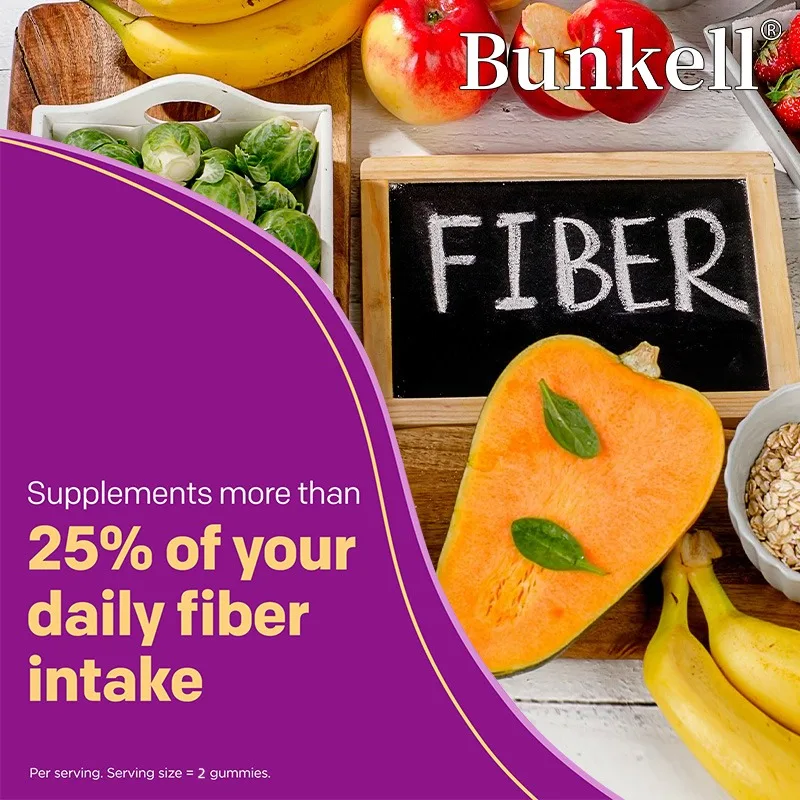Daily Fiber Gummies with B Vitamins - Supports Digestive Health, Metabolism of Carbs, Fats, Proteins, Gut Health, Regularity
