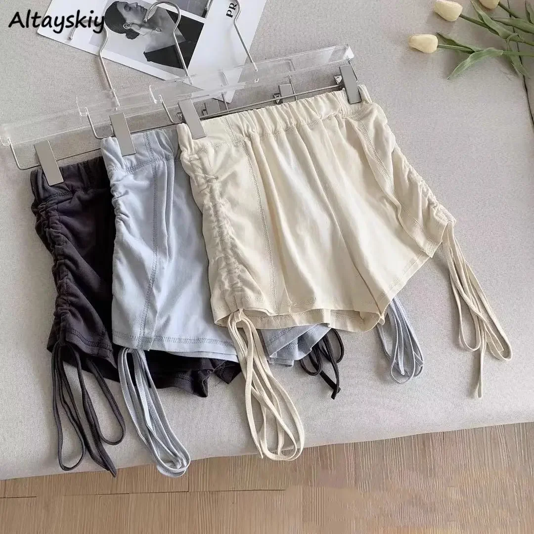 

Летние шорты женские Hotsweet гофрированные для отдыха чистые девушки шикарные эстетические сексуальные дизайнерские уличные костюмы Ulzzang простые Harajuku популярные