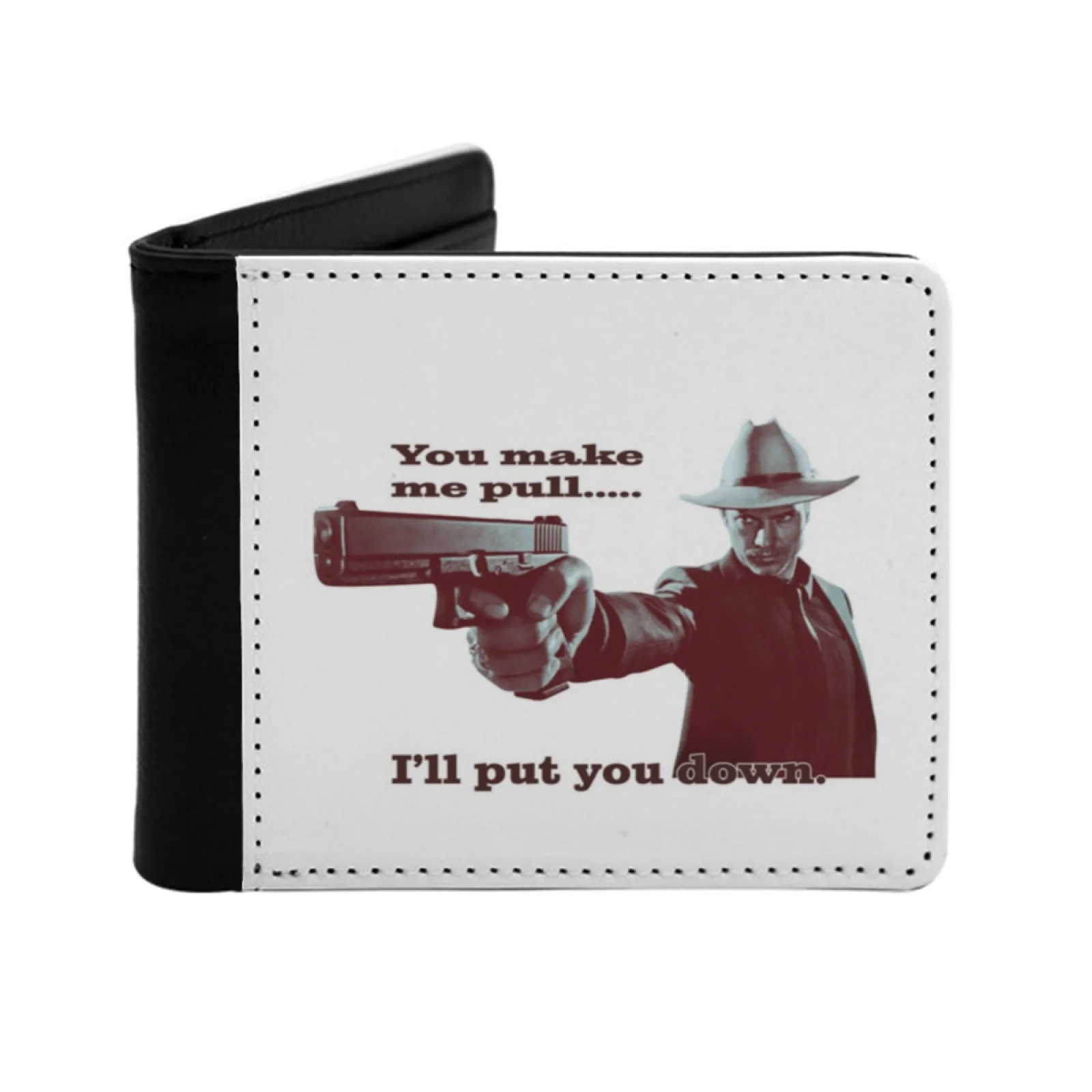 

Кожаные мужские кошельки Justified Raylan Gives Кошелек с держателем кредитной карты Черный кошелек Justified Movie Justified Film Justified