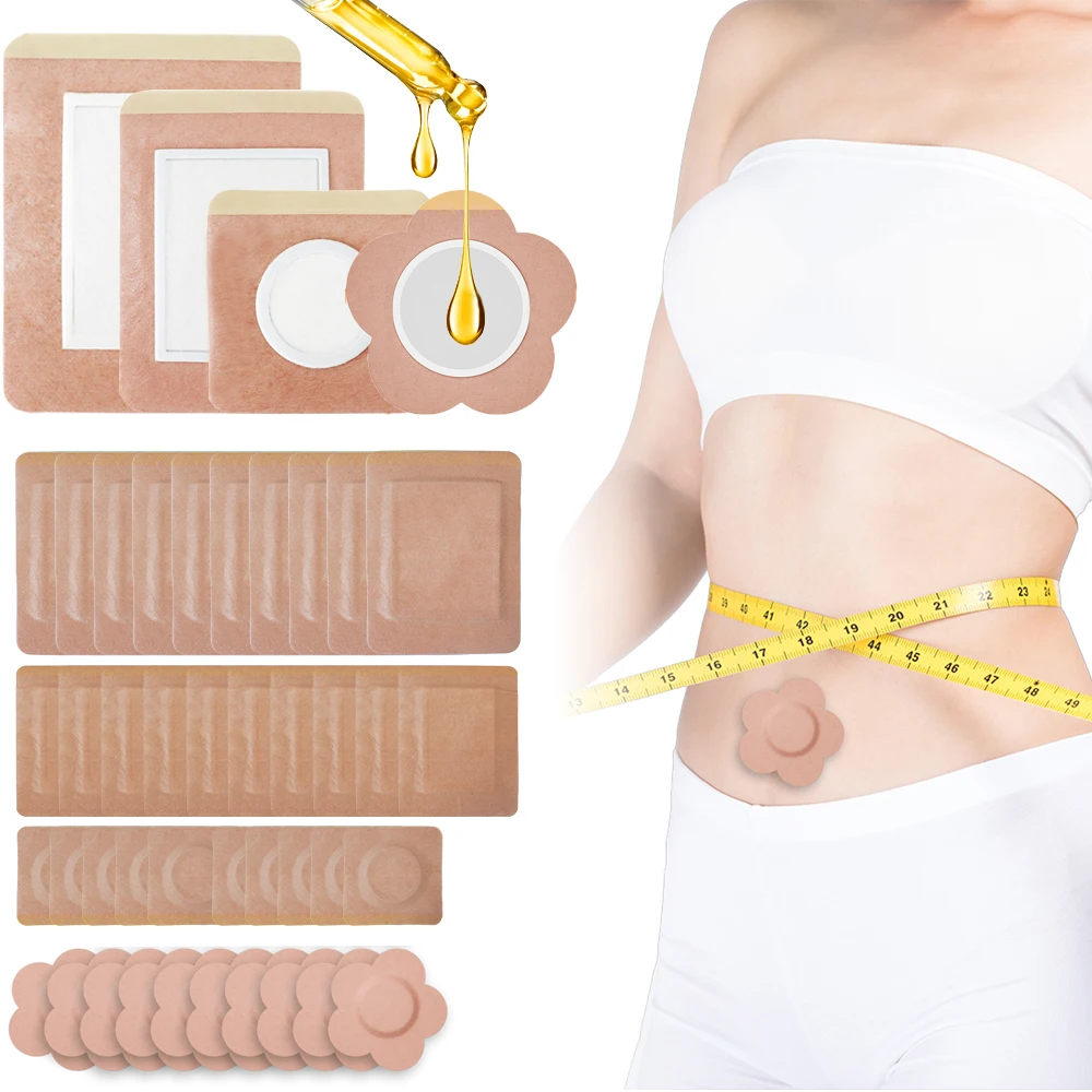 10/30/50pcs Castor Oil Belly Button Patches Ultra-Thin Leak-Proof Adhesive Pads for Sleep Travel Organic Cotton Detox Wraps