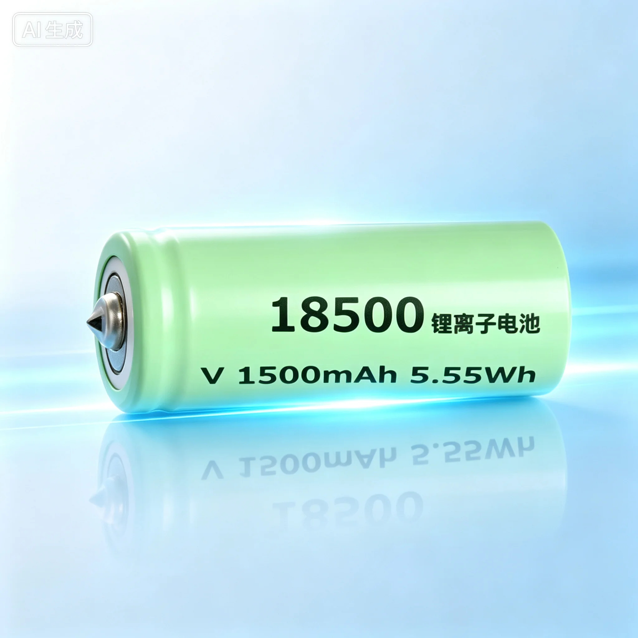 Lithium Battery for 18500 3.7V 1500mAh Flat Top Button Top With Nickel Tab