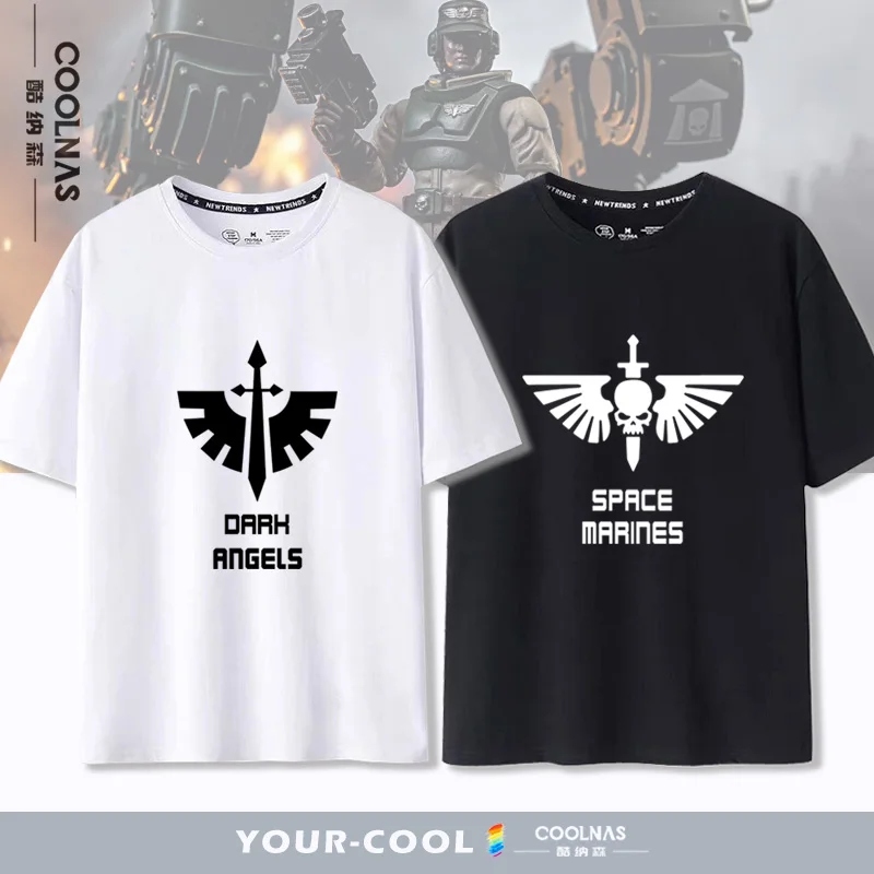 純綿半袖tシャツ-ウォーハンマー40k-スターソルジャー-エクストリームウォーチーム-ユニセックス-夏用-半袖-ソフトで快適なカジュアルラウンドネックトップ