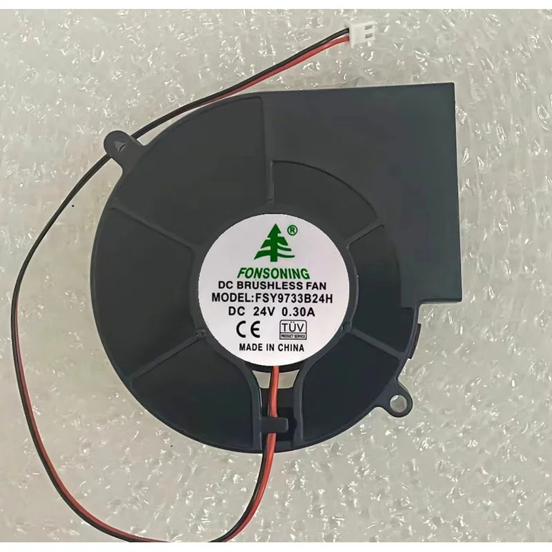 

HJY 1 PCS FONSONING Fan FSY9733B24H 24V 0.30A 9.7cm 2 wire turbo blower cooling fan