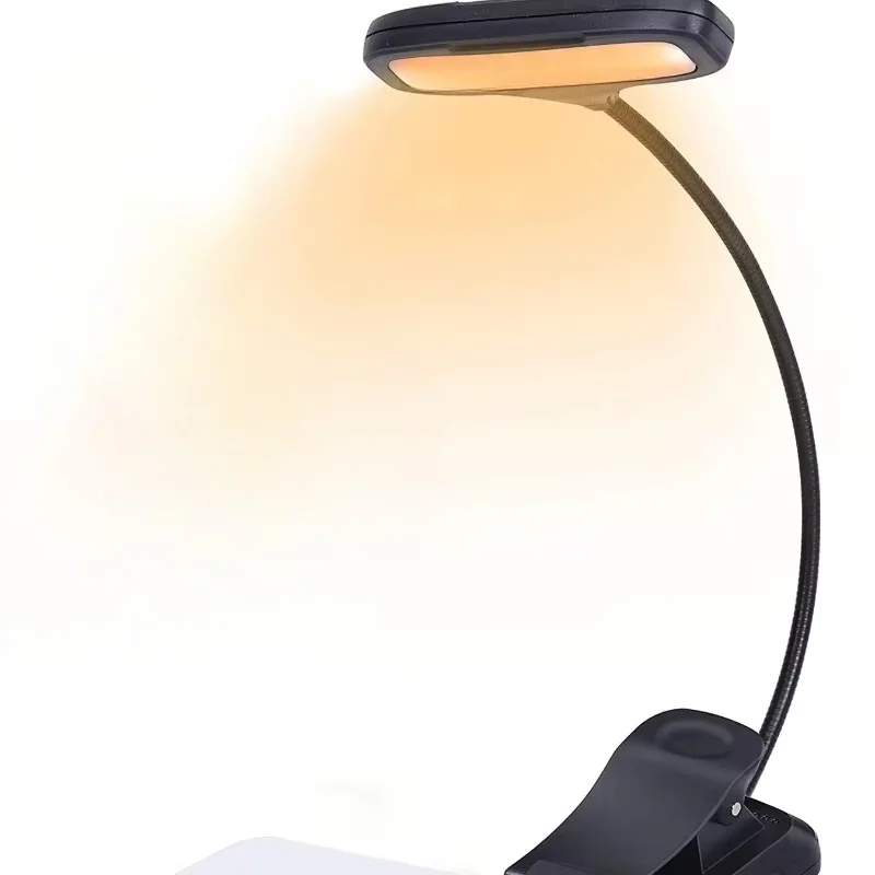 LED Book Light Reading Light Eye Caring Clip-on USB Rechargeable Dimmable Light Lamp Adjustable Flexible Night Reading Lamp view 4