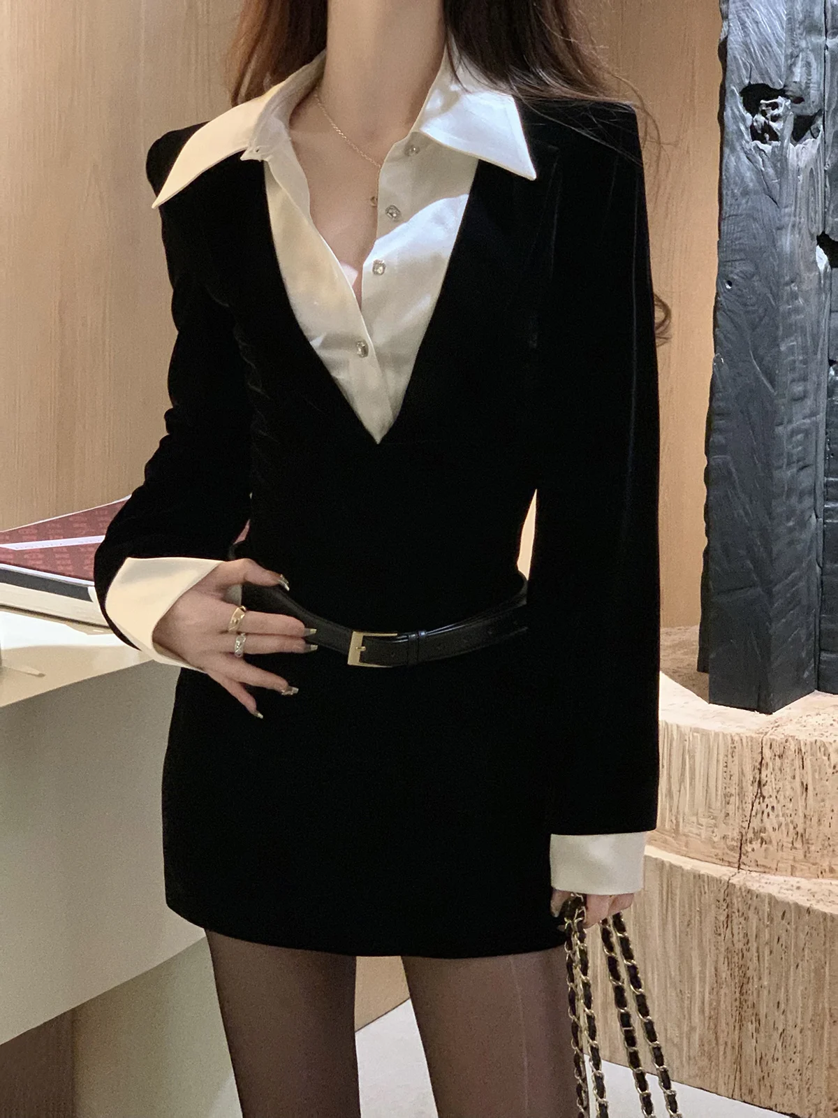 Spring Black Elegant Dress Women Sexy Patchwork Y2K Designer Mini Dress Female Casual Korean Fashion Slim Party Dress 2023 New