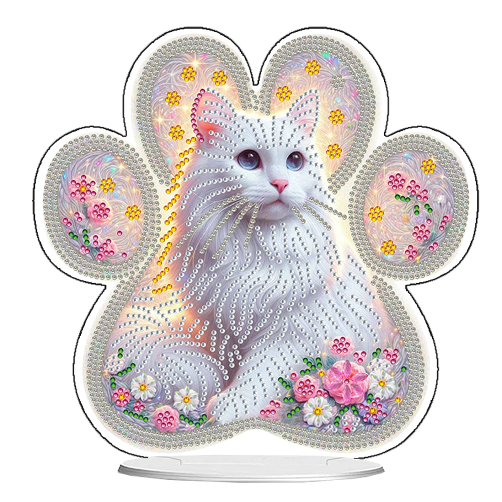

Animal DIY 2D Flat Acrylic Desktop Diamond Art Kit with Special Shaped Rhinestones 24*22cm for Adult Home Decor Gift
