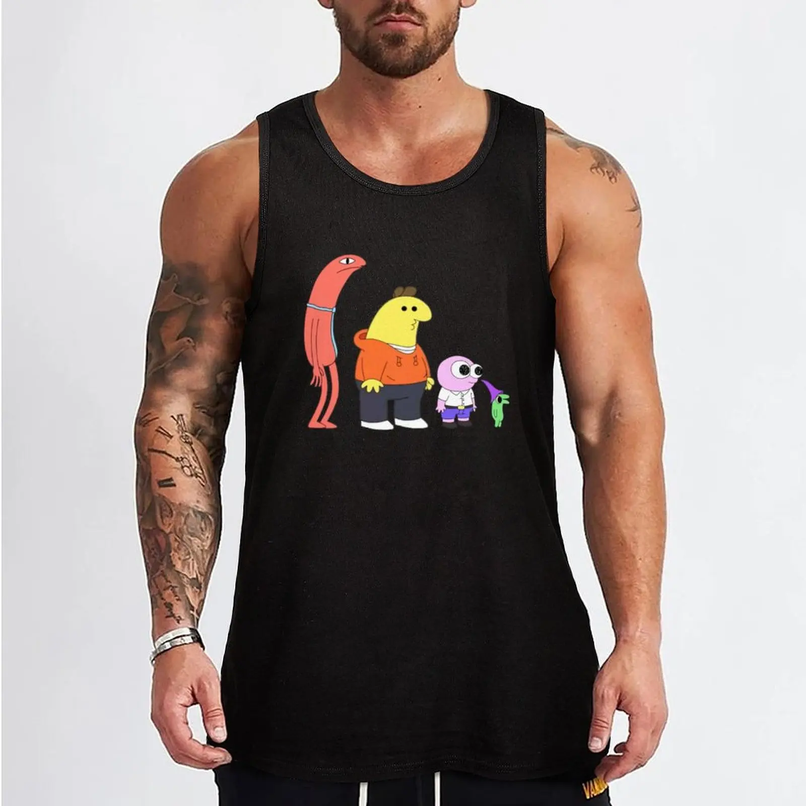 BEST SELLING - Smiling Friends All Smiling Friends Design Tank Top t-shirt for man summer clothes for men Men's gym articles